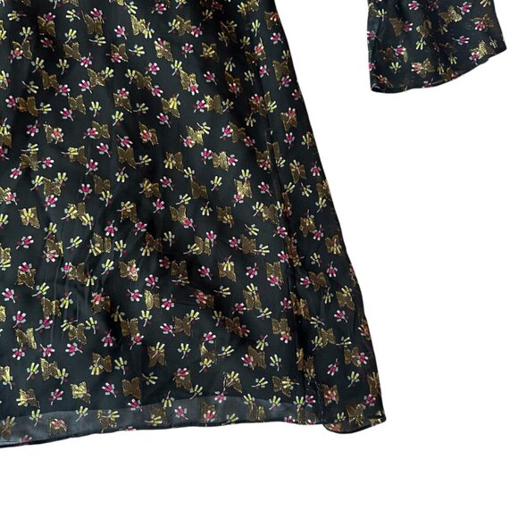 Diane Von Furstenburg DVF Kourtni Silk Blend Dress Metallic Button-Down Size 0 - Picture 11 of 15